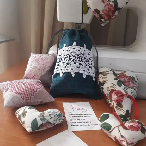 Pochon en dentelle, Accessoires fait main au Maroc