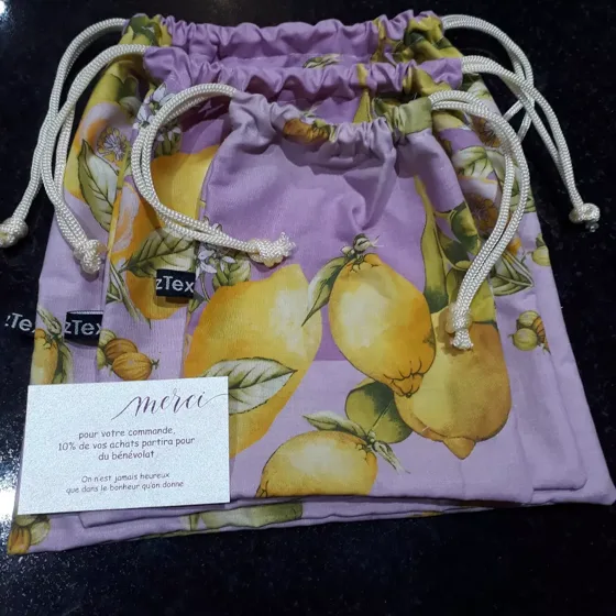 Sac à vrac citron, Sacs fait main au Maroc