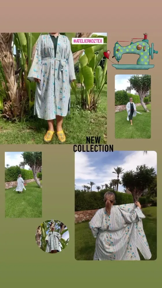 Kimono fleuri, Vêtements fait main au Maroc