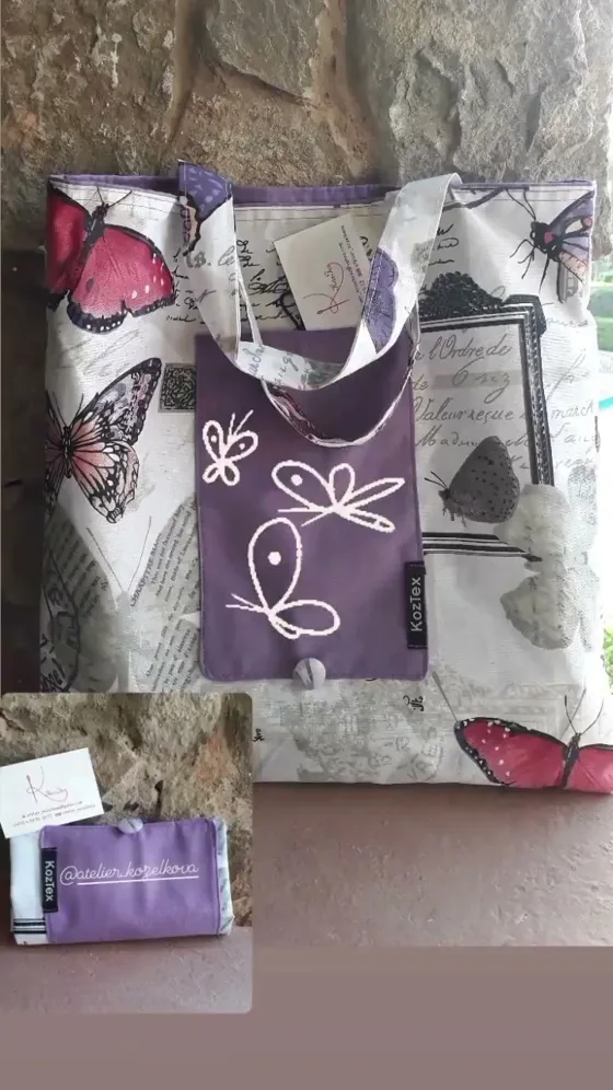 Sac pliable papillons, Sacs fait main au Maroc