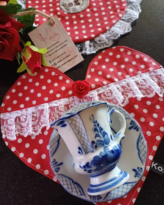 Dessous de tasse coeur, Maison fait main au Maroc