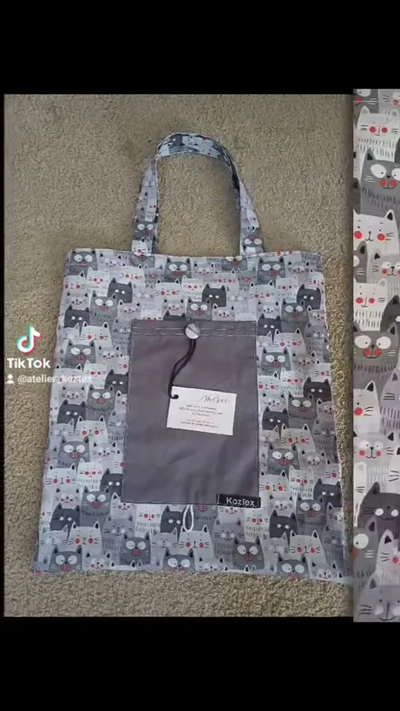 Sac pliable chats, Sacs fait main au Maroc