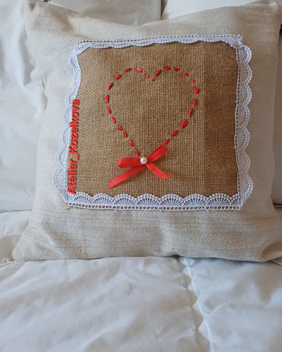 Housse de coussin coeur, Maison fait main au Maroc
