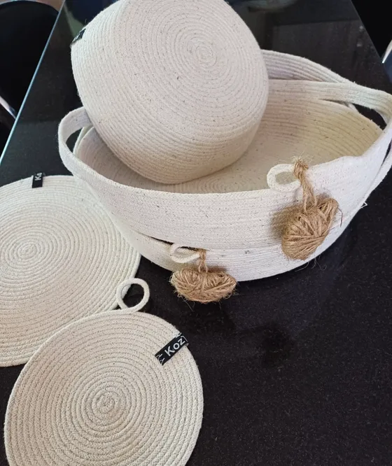Panier en corde, Maison fait main au Maroc