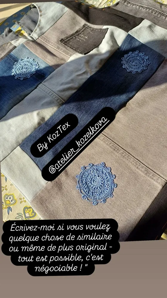 Sac en jean brodé, Sacs fait main au Maroc