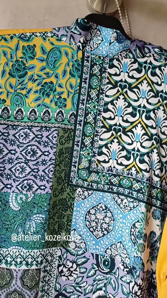 Tissu fleuri patchwork, Vêtements fait main au Maroc