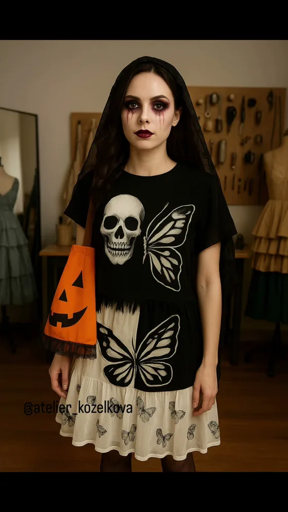 Robe Halloween peinte, Vêtements fait main au Maroc