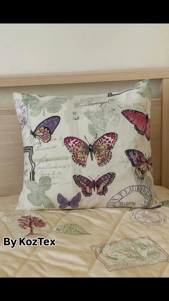 Coussin papillons, Maison fait main au Maroc