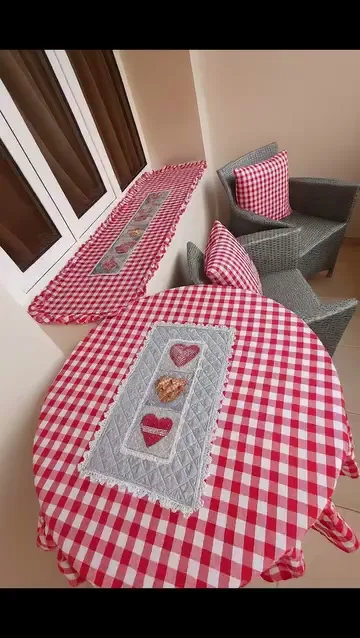 Chemin de table vichy, Maison fait main au Maroc