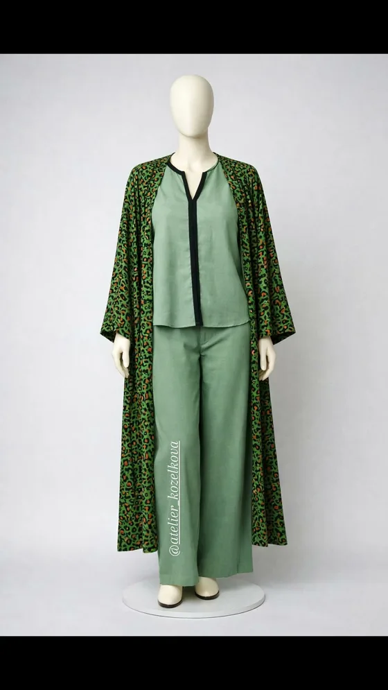 Ensemble en lin naturel, Vêtements fait main au Maroc