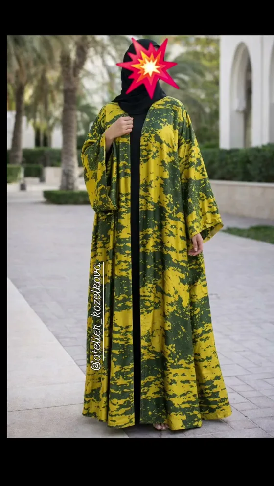 Abaya imprimée, Vêtements fait main au Maroc