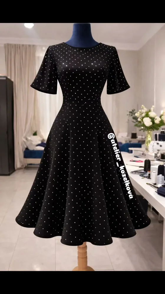 Robe à pois évasée, Vêtements fait main au Maroc